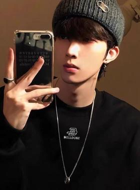 CTST美式新款WELLMIKI 秋冬小印花圆领加绒卫衣男女情侣百搭上衣