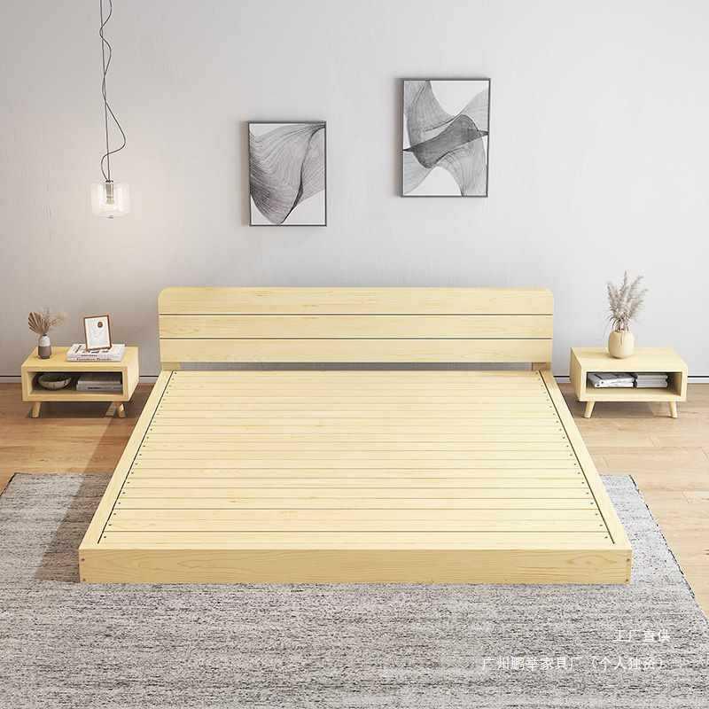 榻米床架用全实木简约床无F96757S9头排骨架民榻宿家落地床日式地