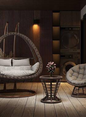 吊藤椅内用吊室家床双人秋篮千阳台摇椅鸟巢吊兰懒人摇篮56424椅