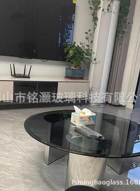 厂家批量产M8透-12M灰色钢化玻璃生茶几异形装饰12mmKTP明钢化玻