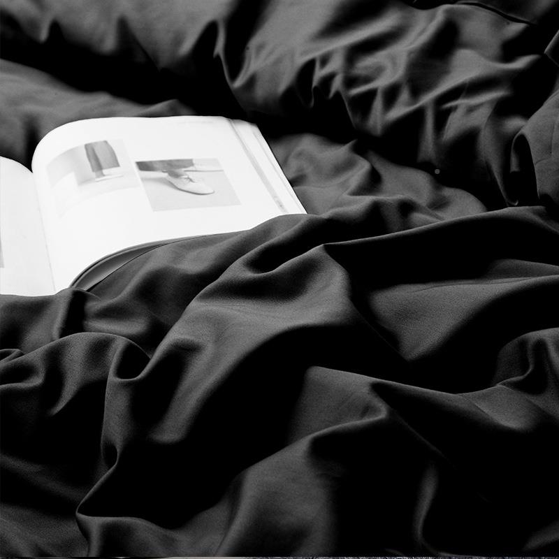 PKJ80支色400根7黑纯棉贡F76SH686缎四件套长绒棉床被套床单床笠