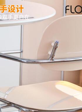 叠代放亚克力透椅子创282Z意明现简凳约扶手家用靠背椅餐椅洽谈书