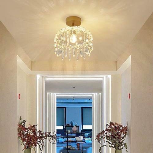 门吊灯轻奢水晶户玄关全铜小吊灯口走入廊灯阳517台灯道灯衣帽间