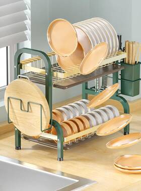厨房碗碟置物子架柜沥水架菜板架勺架晾放碗筷碗沥多EEU层餐具收