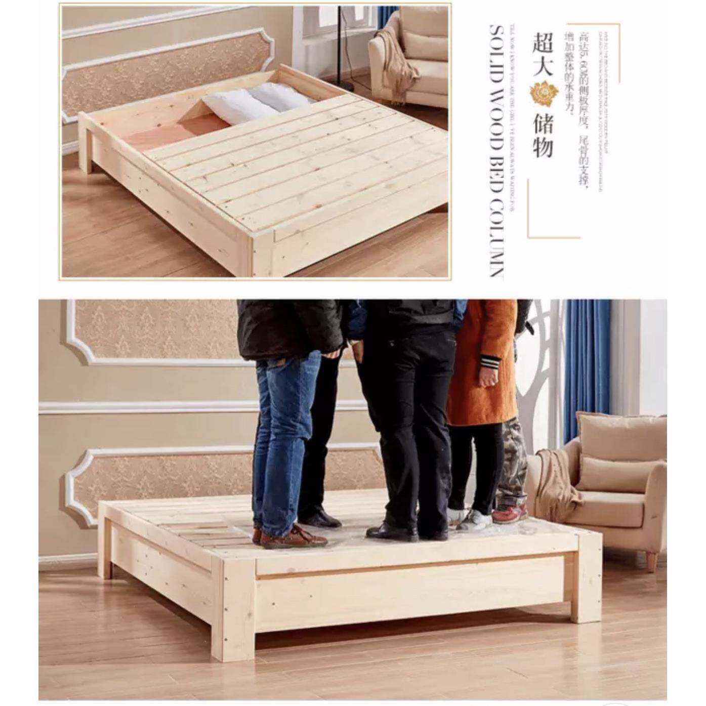 0J实木高箱床体低带箱双人头1.无品牌/8床头气压床储物不床无床侧