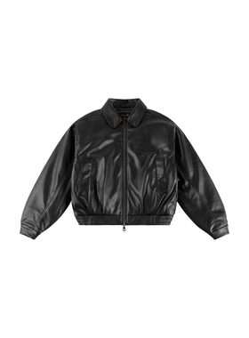 Dime MTL Debossed Wavy Jacket 美式复古短款男女仿皮衣夹克外套