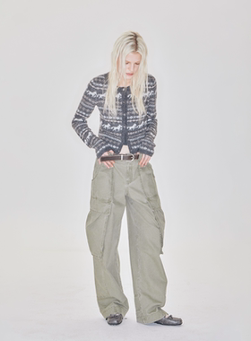 RURE费尔岛风格小马提花圆领毛衣开衫毛织上衣含羊毛外套马年新衣