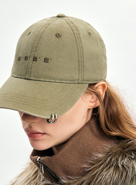 【特价】RURE LOGO刺绣复古水洗鸭舌帽棒球帽遮阳帽女防晒