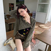 RURE机车感毛织外套宽松复古毛衣秋冬爆新款 gaia.ko同款 女装