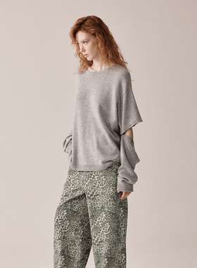 【吕颖ivy同款】新年礼物 RURE秋冬羊毛圆领毛衣可拆卸袖子设计感