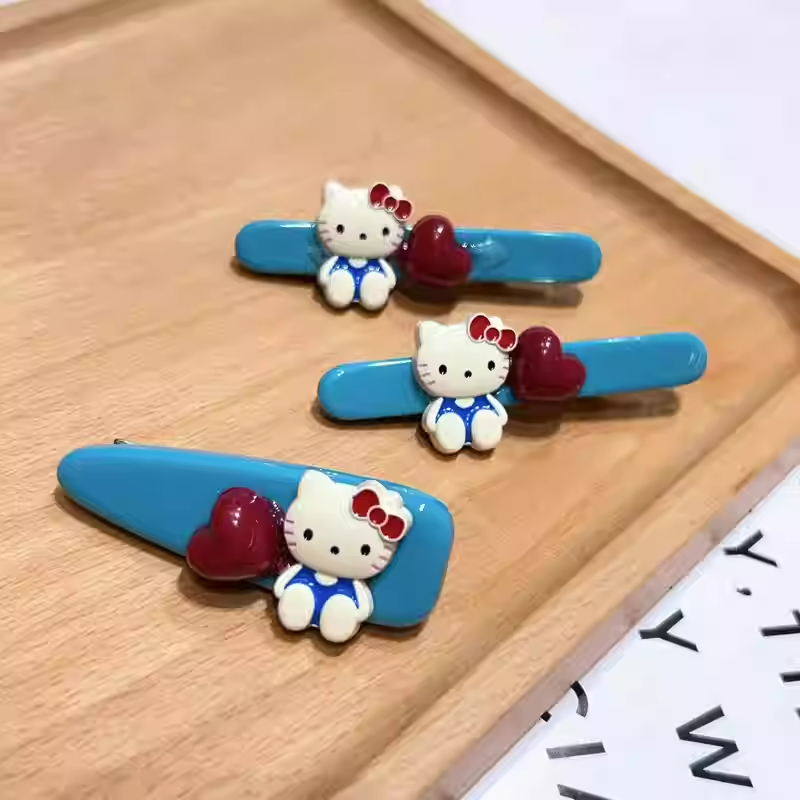 时尚韩系kt猫发夹蓝色侧边夹