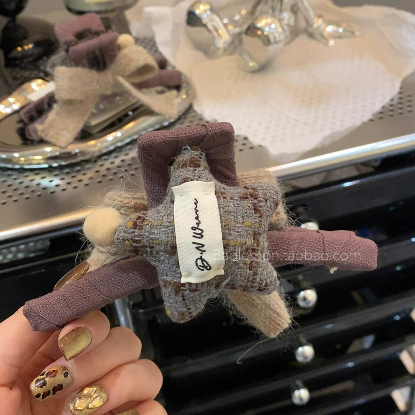 韩国后脑勺盘发温柔抓夹布艺新款