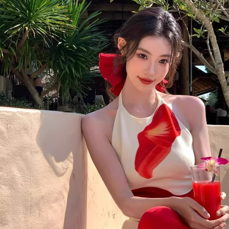 明媚大美女~超大号法式缎面红色大肠发圈女高级感头绳丸子头发绳