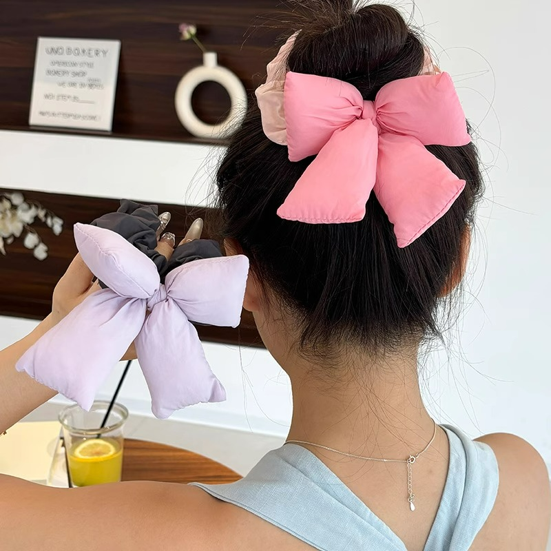 元气少女撞色海绵蝴蝶结发圈