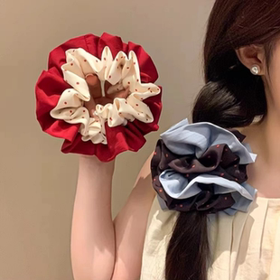 韩系波点大肠发圈女高级感超大扎头发丸子头发绳洋气时尚皮筋发饰