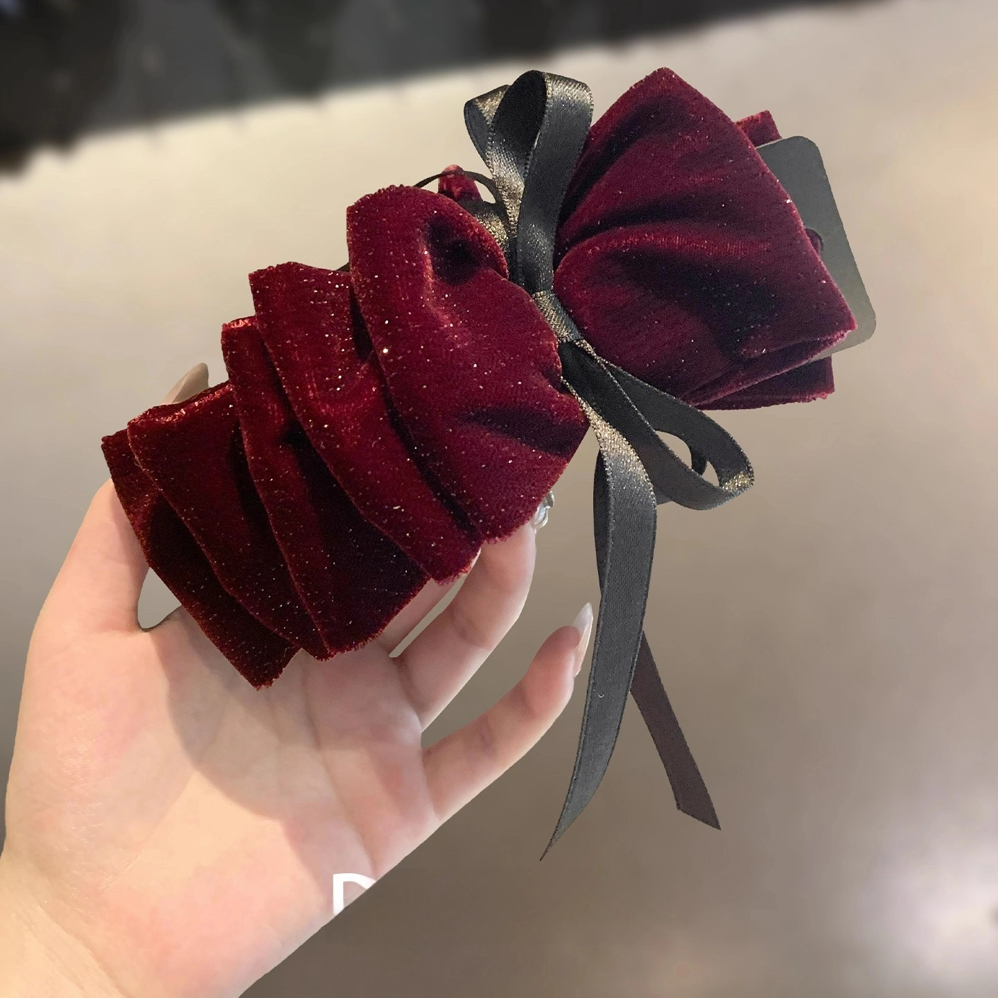 韩国复古优雅名媛风丝绒叠层蝴蝶结懒人扭扭夹细闪氛围飘带香蕉夹,饰品/流行首饰/时尚饰品新,发饰,淘宝优惠券,粉丝福利购,淘宝优惠卷