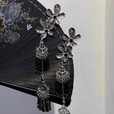 古风流苏铃铛边夹女2025新款