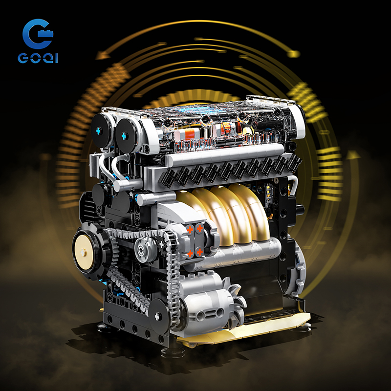 机械积木L型直列发动机积木