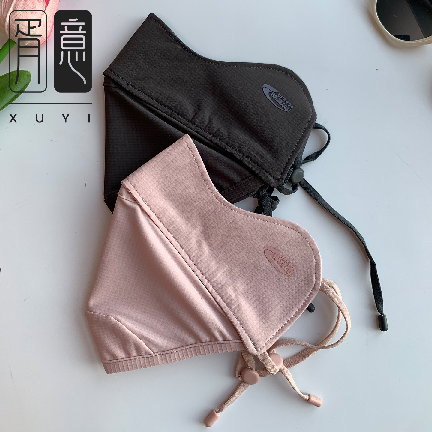 夏季格子防晒口罩女冰丝凉感透气面罩户外男防紫外线遮阳薄款面纱