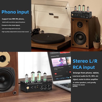 高保真管歌唱放大器Mm/Mc唱机转盘磁带放大器桌面T9胆汁前置放大