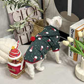 无毛猫衣服圣诞可爱加绒毛球秋冬帽衫 矮脚柔软斯芬克斯德文猫衣服