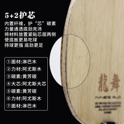 SANWEI三维龙舞龙舞龙5乒乓球底板内置黄芳碳ALC乒乓球拍碳素球板