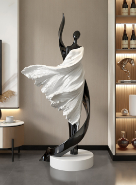 意式极简艺术大型客厅电视柜旁边落地摆件沙发高级感玄关乔迁礼物