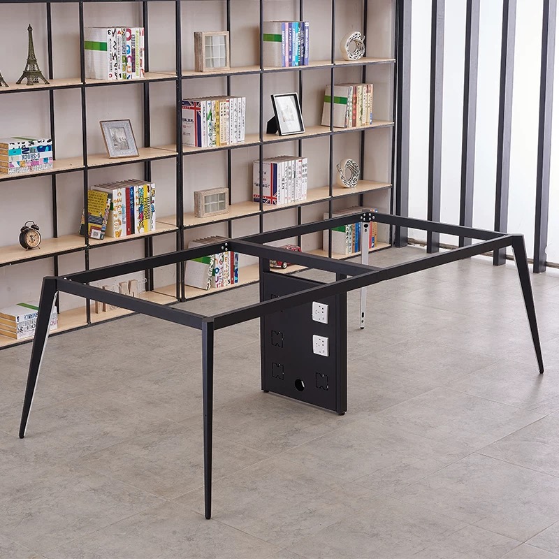 会议桌脚金属办公桌架新s款菱形桌腿支架员工卡位电脑桌架子可定