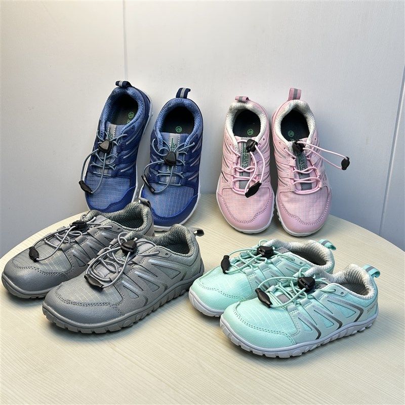 外贸尾货男女童款山地越野跑步鞋耐磨防滑防水户外徒步鞋宽版锁扣