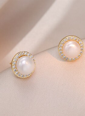 项链女 日韩风时尚网红淡水珍珠简约小众设计气质耳饰套装项链