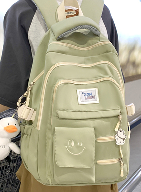 书包女初中生女生小学生3 4 5一6年级绿色高颜值大容量女孩防水包