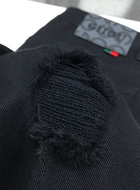 破洞黑色九分牛仔裤男夏季薄款欧货网红乞丐休闲修身小脚纯黑长裤