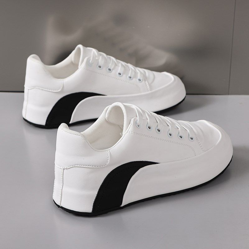 真皮懒人防臭2024春秋夏季新款跑步包底皮蓬运动休闲百搭小白鞋男