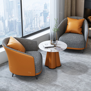 轻奢洽谈桌椅组合售楼处接待会客休闲沙发奶茶店岩板阳台小圆桌子