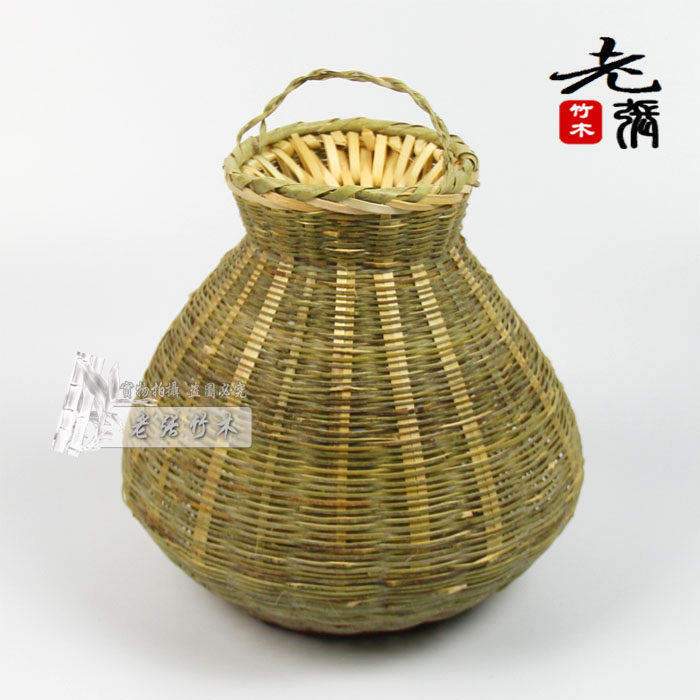 竹编鱼篓 竹篓 虾篓竹编篮子 竹制品 编织娄 鱼蔸舞蹈道具竹箩筐