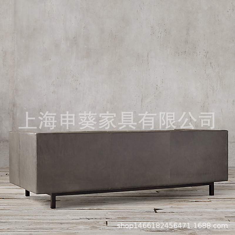 北欧真皮沙发后现代复古做旧沙发美式小户型客厅整装沙发简约沙发