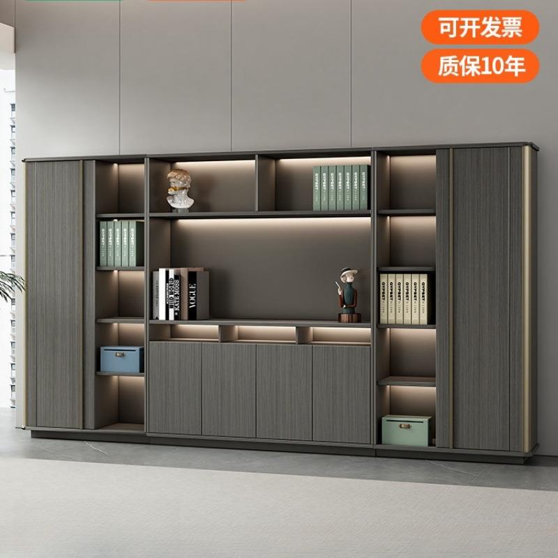 高档文件柜办公室储物落地柜档案柜子简约现代老板桌配套书柜