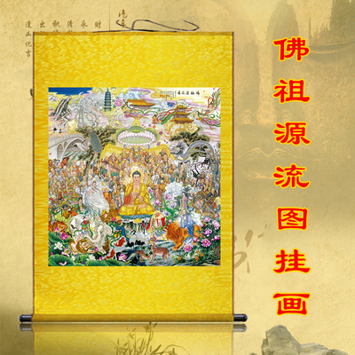 速发结缘佛祖法界源流图挂画佛祖说法极乐世界释迦牟尼家用供奉卷