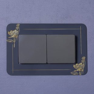 家用卧室客厅开关装 亚克力开关贴双开墙贴保护套简约现代中式 饰贴