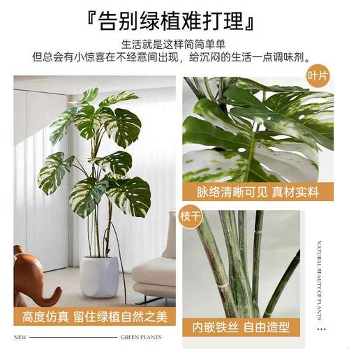 仿真植物假树室内客厅落地大型龟背竹高级感仿生绿植盆栽装饰摆件