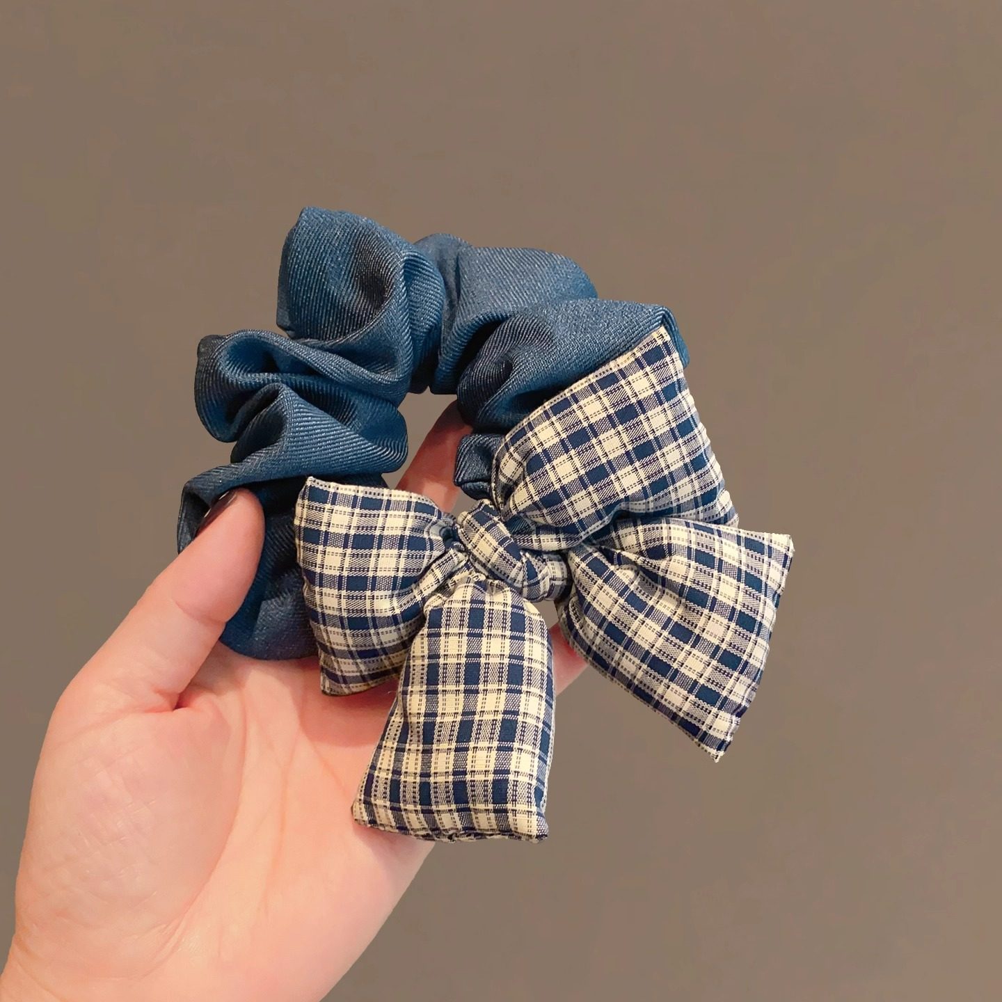 2025新款韩版蓝色格子蝴蝶结大肠发圈女高级感发饰扎头发发绳头绳,饰品/流行首饰/时尚饰品新,发饰,淘宝优惠券,粉丝福利购,淘宝优惠卷