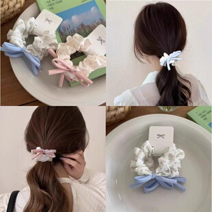 韩系波点白色蝴蝶结发夹女后脑勺盘发发卡头饰2025新款高级感发饰