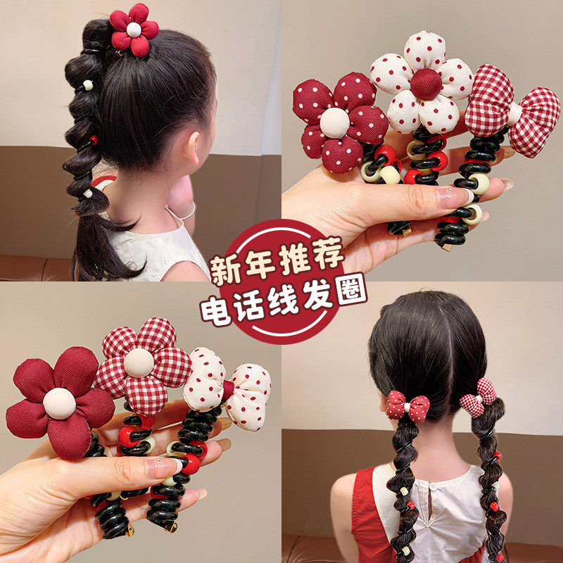 儿童波点爱心电话线发圈女童高马尾泡泡辫头绳宝宝不伤发皮筋头饰,饰品/流行首饰/时尚饰品新,发饰,淘宝优惠券,粉丝福利购,淘宝优惠卷