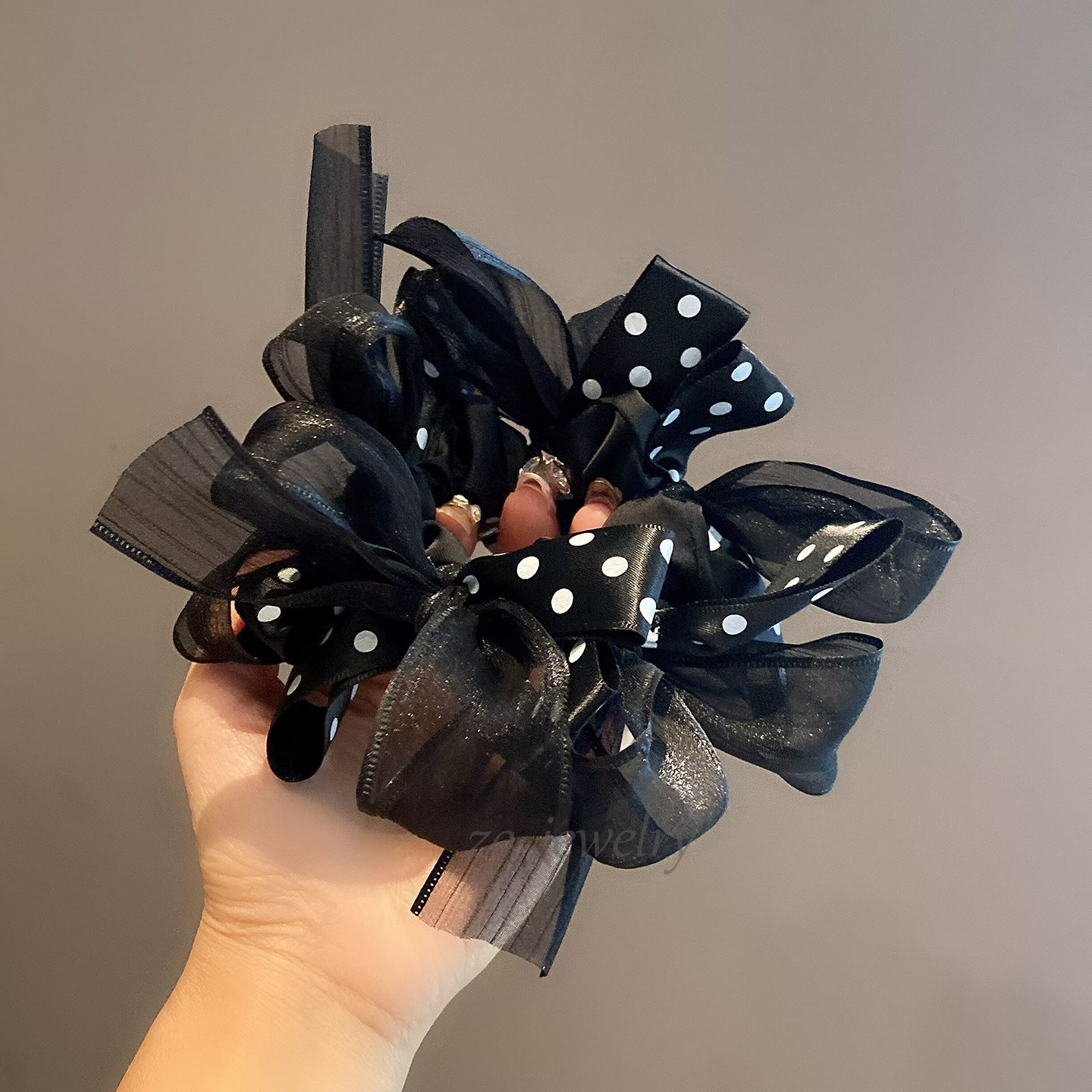 秋冬随手慵懒低丸子头蝴蝶结大肠发圈2025新款扎头发绳波点头绳女,饰品/流行首饰/时尚饰品新,发饰,淘宝优惠券,粉丝福利购,淘宝优惠卷