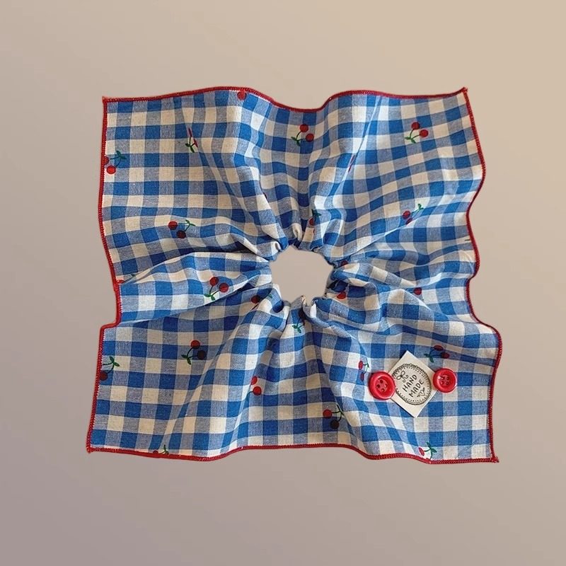 韩系蓝色格子方巾大肠发圈女方形头绳高级感慵懒风扎头发大号发饰,饰品/流行首饰/时尚饰品新,发饰,淘宝优惠券,粉丝福利购,淘宝优惠卷