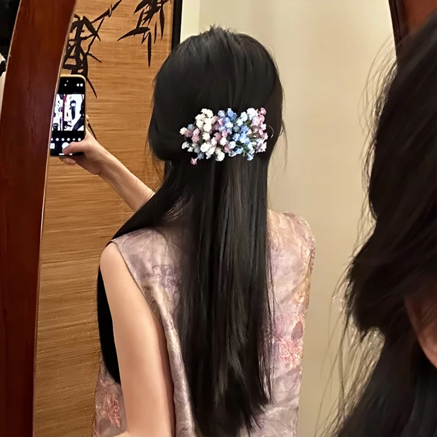 刘亦菲晚宴同款发饰满天星仿真花头饰发夹古堡公主油画感礼服头花