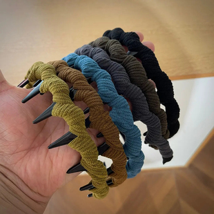 编织毛线带齿波浪发箍女2025新款蓬松高颅顶神器洗脸头箍发卡发饰