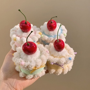 甜甜纸杯蛋糕可爱樱桃发夹生日帽子头饰Lolita小礼帽拍照氛围感女