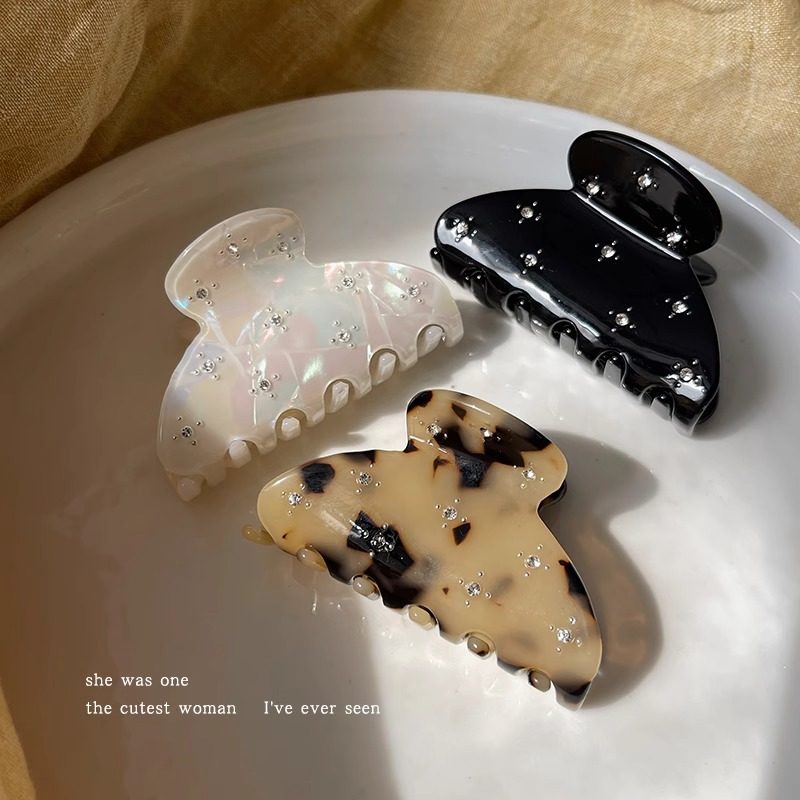 韩式镶钻醋酸抓夹发卡头饰