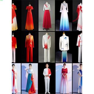 大合唱演出服女长裙新款学生合唱团表演服红歌比赛主持人指挥礼服
